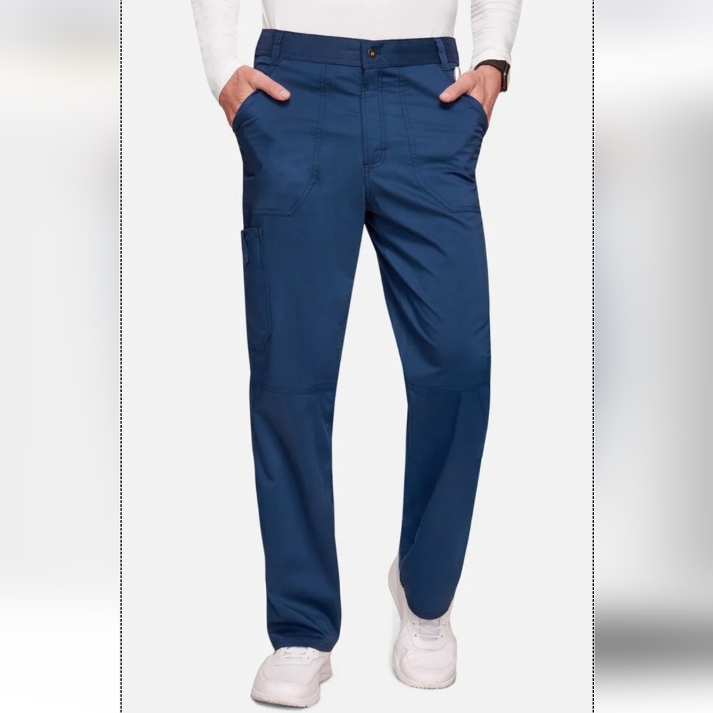 Cherokee Cargo Scrub Pant in Navy Blue, Size Medium